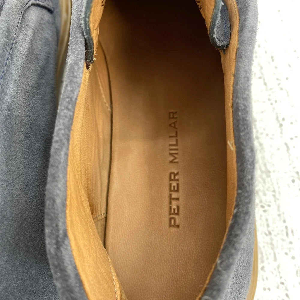 Peter Millar Chukka Excursionist Boot Mens 8.5 Blue Suede Gum Sole Slip On Shoes